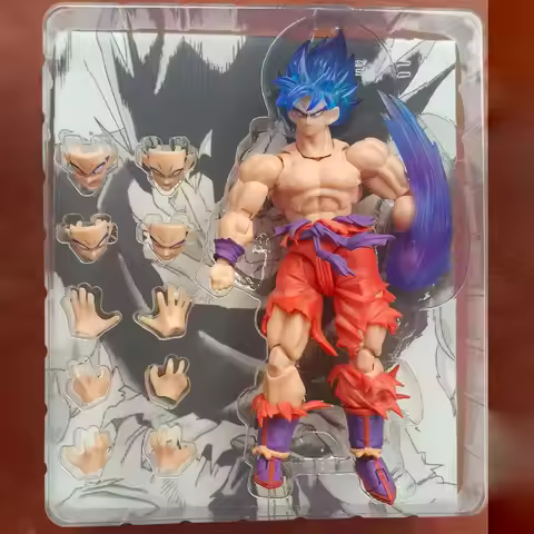 E&C Studio Action Figures Dragon Ball Z Shf Super Saiyan Son Goku Blue Kaioken Battle Damage 3.0 Bod