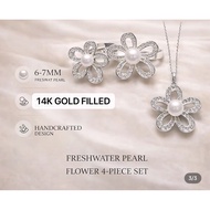 14k gold filled floral 4pieces set