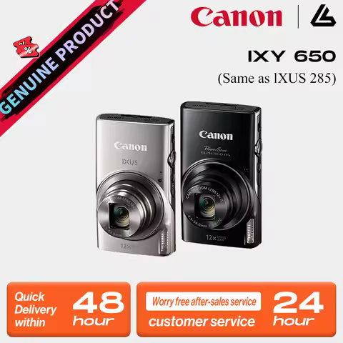 Canon PowerShot IXY 650 (IXUS 285) portable small card digital camera with 12x optical zoom and 25mm