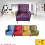 Suria - Wing Chair (Button Wing Chair / Wing Sofa / High Back Sofa / Single Seat Sofa)