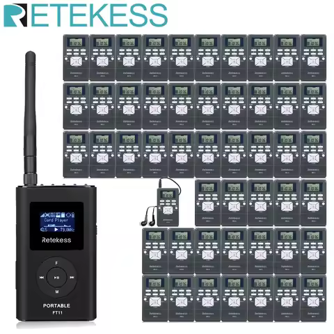 RETEKESS Wireless Tour Guide Audio System FT11 FM Transmitter PR13 FM Radio Receiver Tour Guide Conf