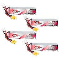 GAONENG 4PCS GNB 2S 550mAh LiPo Battery 7.6V HV 100C Long Range Drone FPV XT30 Connector for Emax Ti