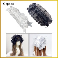 [Gepnoo] Bowknot Lace Headband Women Gothic Lolita Wedding Princess Hair Accessories
