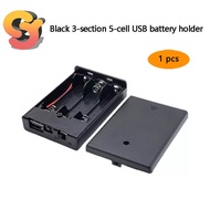 1pc Black 3 No. 5 USB Battery Box 4.5V Battery Box USB Light Bar Light Strip Built-in USB Battery Bo