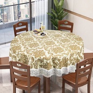 ผ้าปูโต๊ะโต๊ะกลมขนาดใหญ่แผ่นรองโต๊ะกันน้ำกันน้ำมันไม่ต้องซักผ้าปูโต๊ะอาหารทรงกลม PVC ใช้ในบ้านพลาสติกผ้าปูโต๊ะกลมสำหรับโรงแรม
