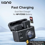 LLANO NP-FZ100 Camera Charger Dual Slot Digital Display with SD Card Storage Function For Sony A7M4/