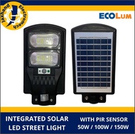 Ecolum Integrated LED Solar Street Light 50w / 100W / 150W with PIR Sensor / Energy Saving /   Jaxha