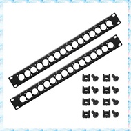 [R Q M U] 1U Rack XLR Patch Panel Punched Metal Rack Mount Mount Panel Spacers 1U16