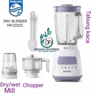 BLENDER KACA PHILIPS 3IN1 2L SUPER TEBAL PHILIPS HR 2222 CHOPPER