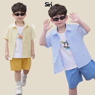 3CT Little Surfer shirt Set for boys, tank top shirt and shorts from 11kg to 28kg SIRI H1225B30