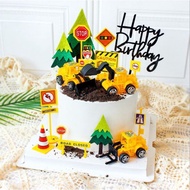 Set of 6 excavators for cake decoration, birthday gift size 4x9cm