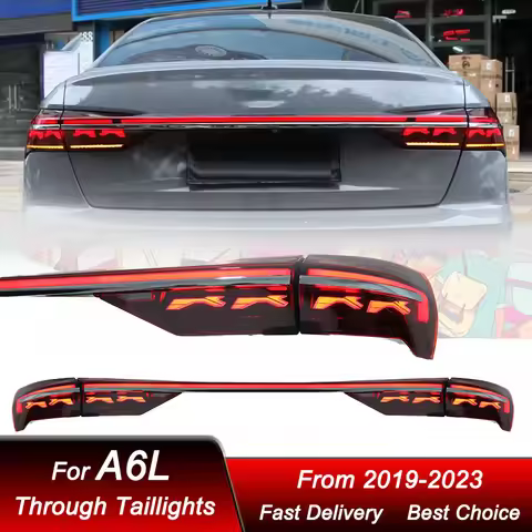 Car Through Tail Lights For Audi A6L A6 2019-2023 C8 Horch style full LED Tail Lamp Dynamic Turn Sig