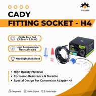 Complete Set of H6 to H4 Converter Lamp Holder H4 Socket + Glue Fitting H4 PNP Universal FS1 - CADY