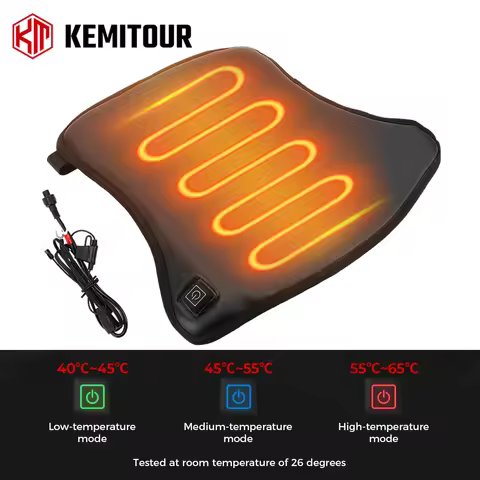 KEMITOUR 12V Motorcycle Heated Seat Cushion Universal For ATV Raptor 700 For R1200GS F800GS MT07 MT0