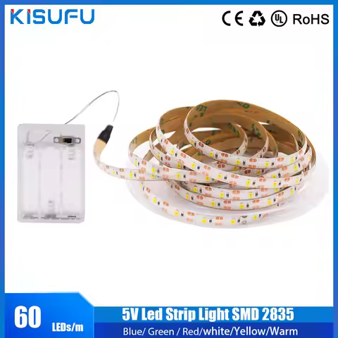 3AA Battery Power 5V Led Strip Light SMD 2835 60LED 1M 2M 3M 4M 5M 50cm Flexible LED Light Stripe Wa
