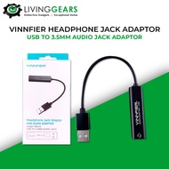 Vinnfier Headphone Jack Adapter USB TO 3.5MM AUDIO JACK ADAPTER