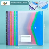 6-Piece A4 Plastic Pocket Folder - 11 Holes Perforated for Office Documents