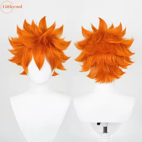 High Quality Shoyo Hinata Cosplay Wig Orange Fluffy Short Heat Resistant Synthetic Hair Halloween Pa