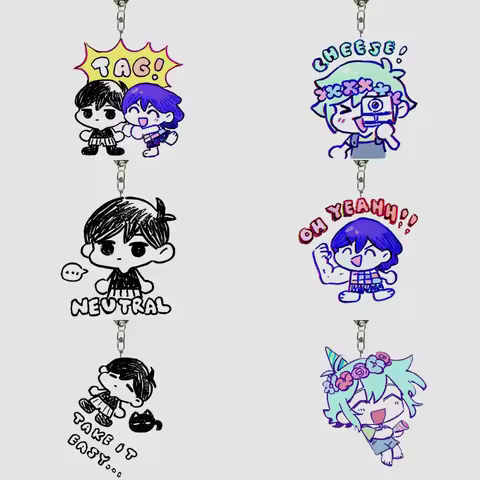6CM HOT Game omori Acrylic Keychain Model Cosplay Characters Ornament Accessories Goods Christmas Co
