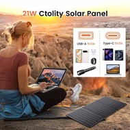 CTOLITY Spc21 21W 6V Portable Foldable Solar Panel USB Type C Charging For Home Energy Storage