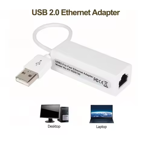 Wired Ethernet Adapter USB 2.0 Wired Network Card USB to RJ45 LAN Ethernet Adapter USB External Cabl
