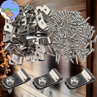 Homestore 100Pcs Aluminum Fence Clamps Metal Livesto Fence Clips Garden Farm Fence Attachment Clamps