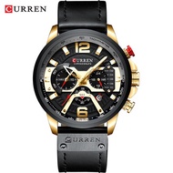 CURREN 8329 Mens Watch Leather Luxury Brand Sports and Leisure Quartz Chronograph Waterproof Watch