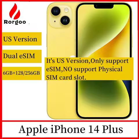 Apple iPhone 14 Plus US version Dual eSIM 128/256GB ROM 6GB RAM 6.7" Super Retina OLED Face ID NFC A