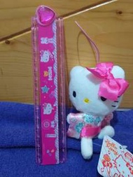 絕版全新超靚靚超可愛 Hello kitty 粉紅色心形寶石可摺埋長間尺(小禮物)
