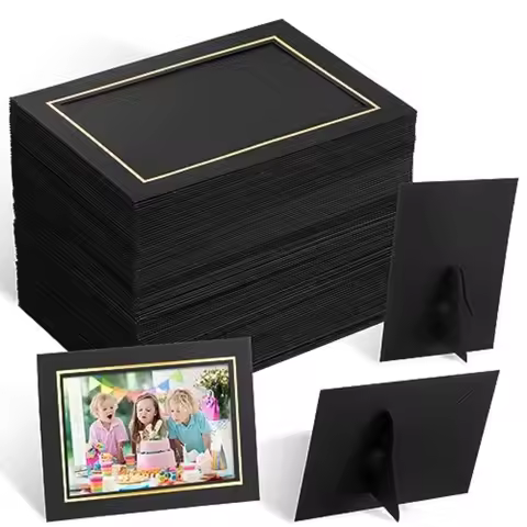 100 Pcs Paper Picture Frames Bulk with Easel 4 x 6 Inch Cardboard Standing Paper Photo Tabletop Wall