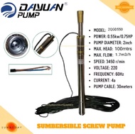 2 Dayuan  Submersible Pump Screw Pump 0.75hp 2QGDA550 HEAVY DUTY