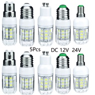 5Pcs/lot 7W E27 E12 E26 E14 G9 B22 LED Corn Light Bulb 5730 SMD DC 12V 24V Cool Warm White Lamp