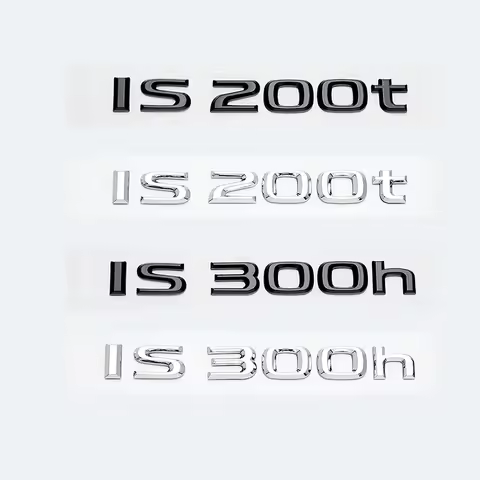 Chrome Black IS200 IS250 IS300 IS300h IS200t IS500 HYBRID Letters Sticker Emblem ABS Car Fender Trun