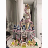 KY-D Compatible with Lego Micro Particles Disney Princess Castle Assembled Building Blocks Building Sakura Tree House Gi