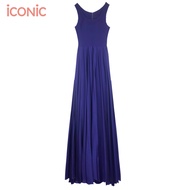 iCONiC VIOLETY MAXI DRESS #2491 ชุดราตรียาว ผ้าไหมซาตินสุดหรู สีม่วง เรียบโก้ หรูหรา เดรสแฟชั่น เดรส