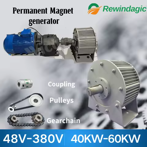 Low Speed PMG 50KW 40KW 380V Permanent Magnet Generator AC 3 Phase Wind Turbine 220V 230V 380V Motor