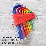 ประแจหกเหลี่ยมสีรุ้งแท้ PB SWISS TOOLS อุปกรณ์ช่างแบบมืออาชีพจากสวิส ประแจหกเหลี่ยมด้ามยาว สไตล์เหล็