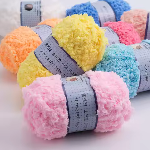 Baby Knitting Wool Yarn Thick Yarn Fiber Velvet Yarn Hand Knitting Wool Crochet Yarn for DIY Sweater