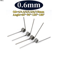 sus304 d0.6mm OD4/4.5/5/5.5/6/7/8mm V-shaped spiral torsion spring angle 60/90/120/180 degrees[YM-FC
