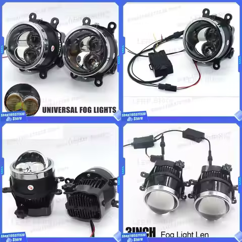 3 Inch Fog Lamp Lazer Projector Headlights for Ford Focus MK2 MK3 Honda Nissan Mitsubishi bi LED Len