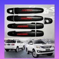 ครอบมือจับ FORTUNER ฟอร์จูนเนอร์ ตัวแรก ปี2005-2014 ลายเคฟล่า โลโก้สีแดง แคฟล่าโลโก้แดง FORTUNER แล