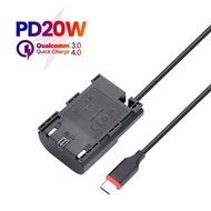 Type USB C TO LP-E6 Dummy Battery DC Adapter For Canon EOS 70D 80D 60Da R6 Mark II 90D R R5 C R7 Ra 