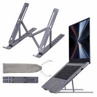 Aluminum Laptop Stand for Desk Adjustable Ergonomic Portable Laptop Holder, Foldable Computer Stand 7 Angles Anti-Slip