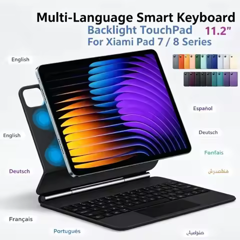 Smart Keyboard Folio For Xiaomi Pad 8 Pro Xiaomi Pad 7 Pro 11.2 Inch Bluetooth Backlit Keyboard Case
