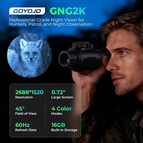 GOYOJO GNG2K Night Vision Monocular 2K/60Hz Digital Night Vision Goggles Helmet Mountable 940nm NVG