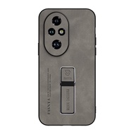 For Honor 200 Pro, Luxury sheepskin suede phone case with multifunctional magnetic car mount