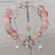 Crystal Stone Water Drop Bead Bracelet - Stainless Steel Fade-Resistant Stackable for Women
