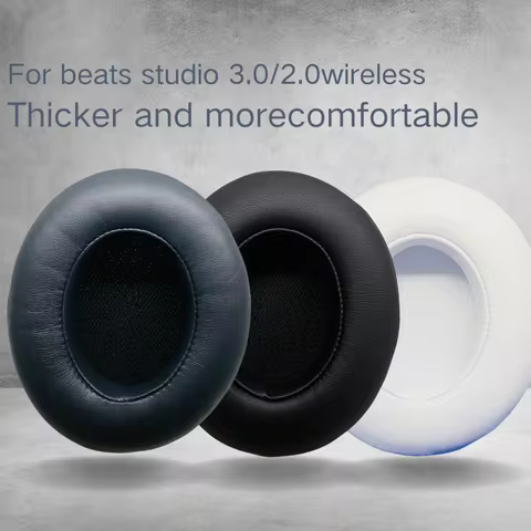 Eplacement Ear Pads Cushions for Beats Studio 2 & Studio 3 Wired & Wireless Headphones, Added Thickn