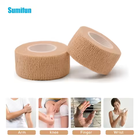 Sumifun 1pcs Self-Adhesive Stretch Bandage Wrap Tape 2.5*450cm Sport Band Waterproof Breathable Prot