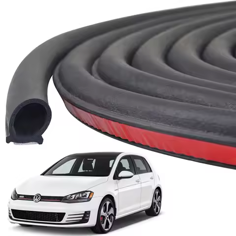10m Rubber Car Door Edge Sound Proof Noise Seal Strip For VW Golf 2 3 4 5 6 7 8 GTI GTD R R32 Mk4 Mk